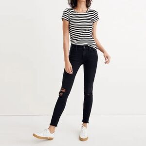 Madewell 9" Mid-Rise Skinny Jeans Color Black Sea Size 24